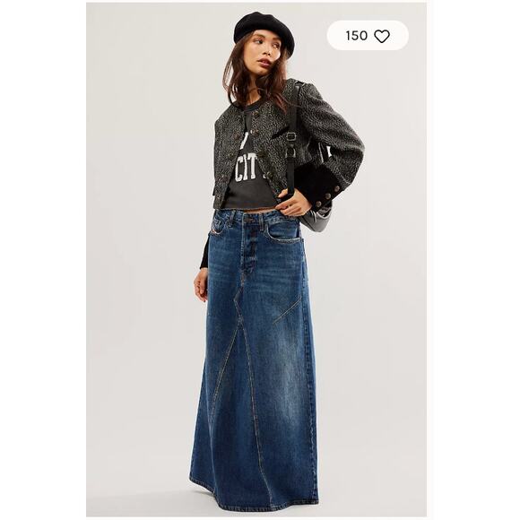 Free People Diesel De-Pago-S1 Skirt 29 Denim NEW - Picture 1 of 5